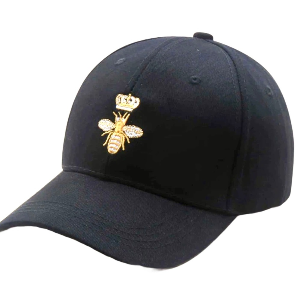 Queen Bee black embroidered cotton baseball cap - Picture 2 of 3